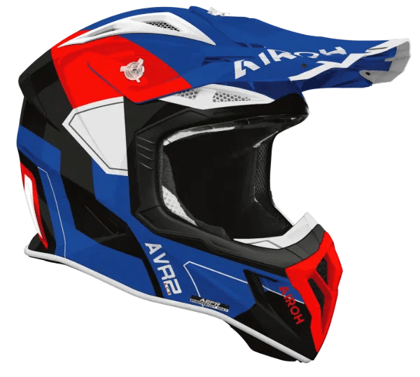 Airoh Aviator Ace 2 Shield Blue/Red Gloss MX Motocross/Enduro Helmet - ACE Race Shop