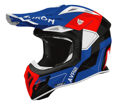 Airoh Aviator Ace 2 Shield Blue/Red Gloss MX Motocross/Enduro Helmet - ACE Race Shop