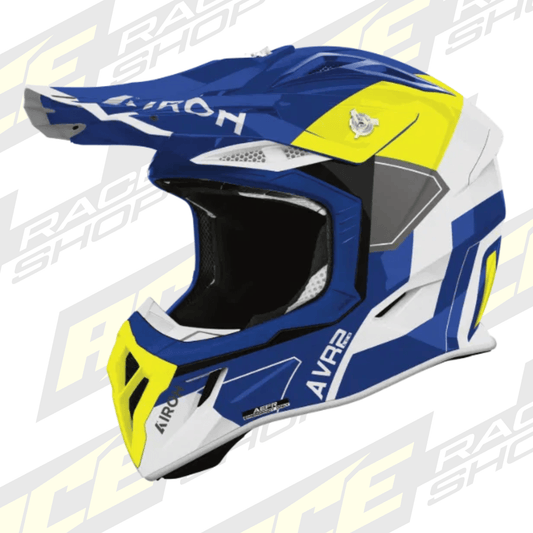 Airoh Aviator Ace 2 Shield Blue/Yellow Gloss MX Motocross/Enduro Helmet - ACE Race Shop