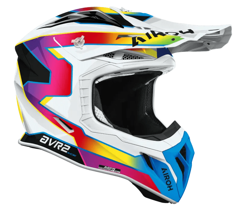 Airoh Aviator Ace 2 Sunrise Gloss MX Motocross/Enduro Helmet Red,Blue,Yellow,Purple,White - ACE Race Shop