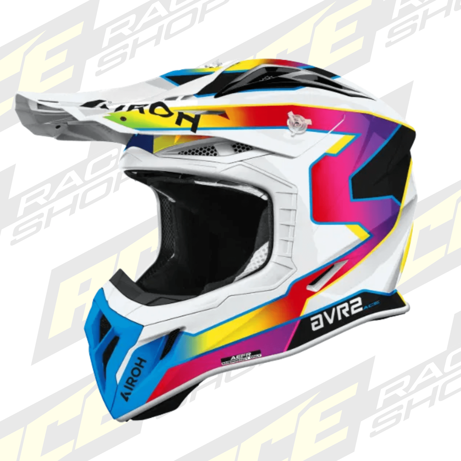 Airoh Aviator Ace 2 Sunrise Gloss MX Motocross/Enduro Helmet Red,Blue,Yellow,Purple,White - ACE Race Shop