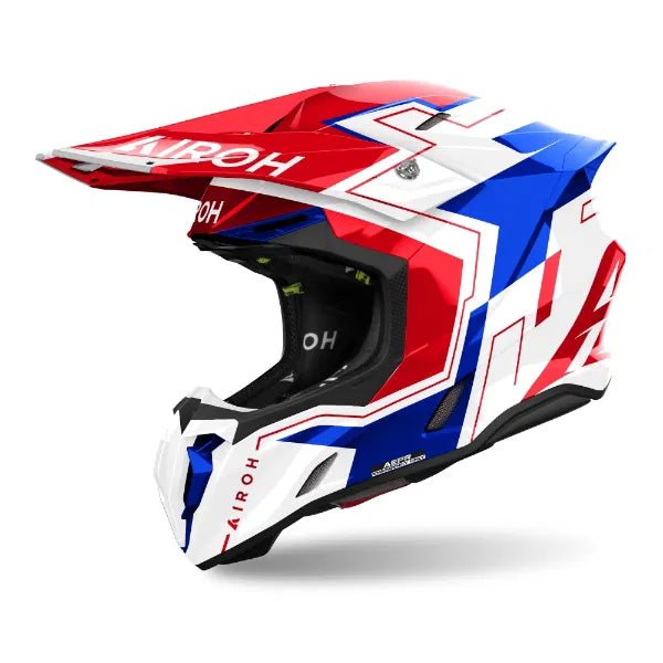 Airoh Twist 3 Dizzy Blue/Red Gloss MX Helmet - ACE Race Shop