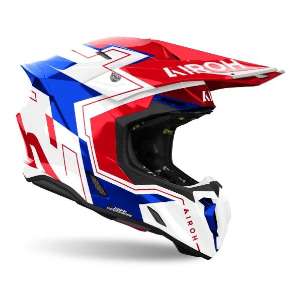 Airoh Twist 3 Dizzy Blue/Red Gloss MX Helmet - ACE Race Shop