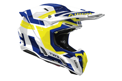 AIROH TWIST 3 DYNASTY BLUE/YELLOW GLOSS MX HELMET - ACE Race Shop