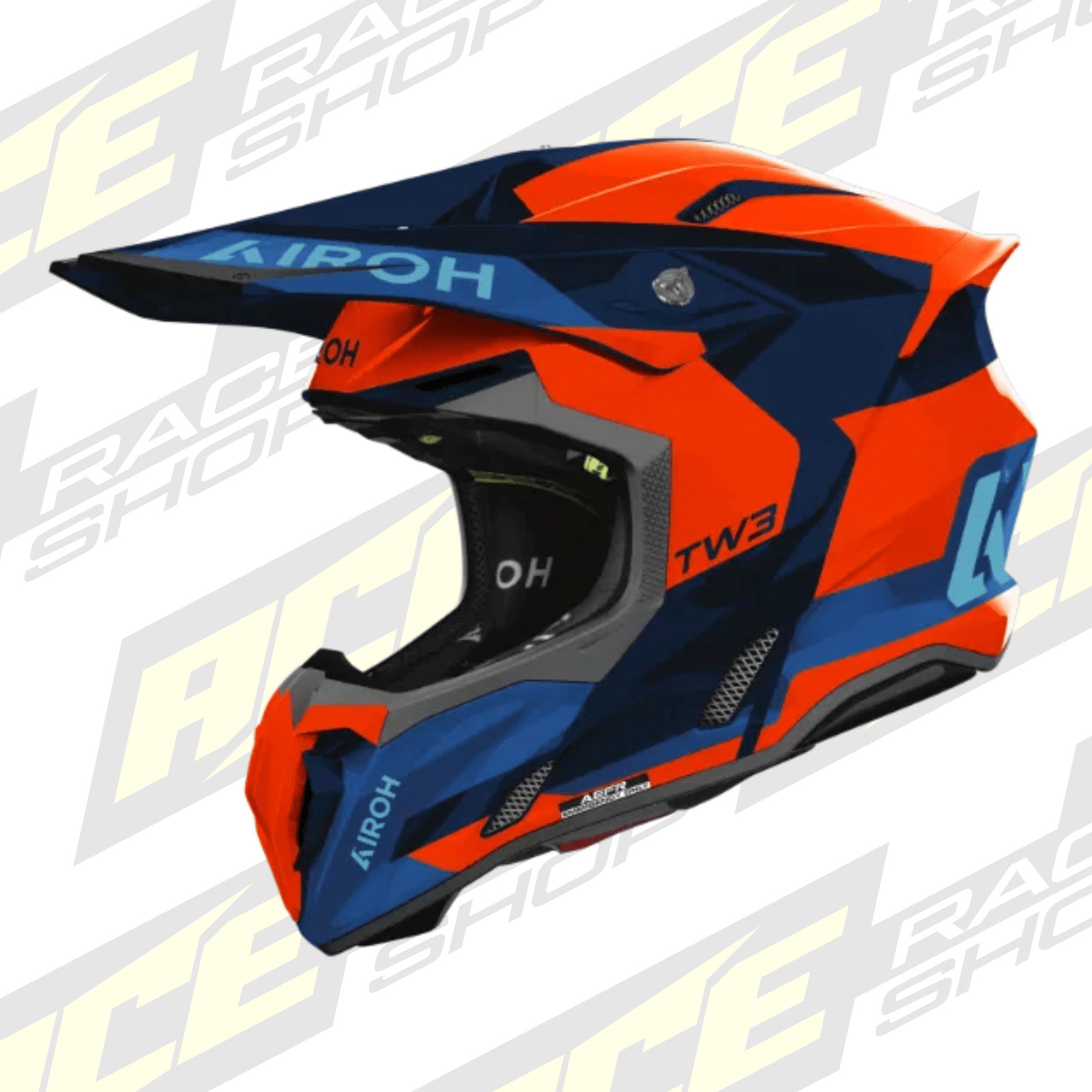 AIROH TWIST 3 FANCY ORANGE/BLUE GLOSS MX HELMET