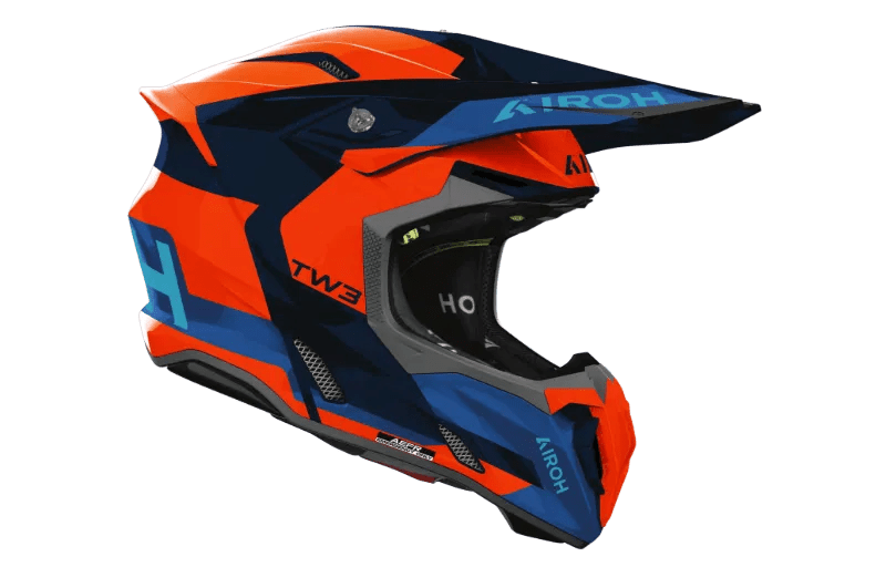 AIROH TWIST 3 FANCY ORANGE/BLUE GLOSS MX HELMET - ACE Race Shop