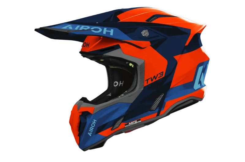 AIROH TWIST 3 FANCY ORANGE/BLUE GLOSS MX HELMET - ACE Race Shop
