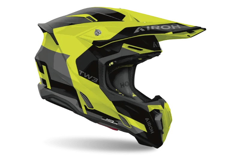 AIROH TWIST 3 FANCY YELLOW GLOSS MX HELMET) - ACE Race Shop