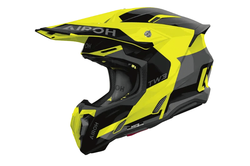 AIROH TWIST 3 FANCY YELLOW GLOSS MX HELMET) - ACE Race Shop