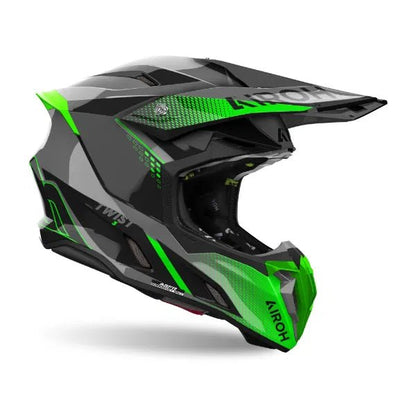 Airoh Twist 3 Shard Green Gloss MX Helmet - ACE Race Shop