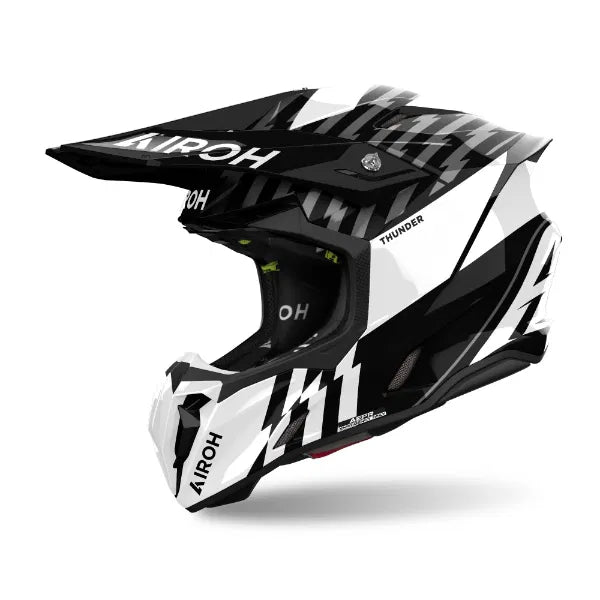 Airoh Twist 3 Thunder Black/White Gloss MX Helmet - ACE Race Shop