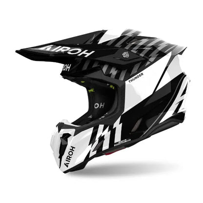 Airoh Twist 3 Thunder Black/White Gloss MX Helmet - ACE Race Shop