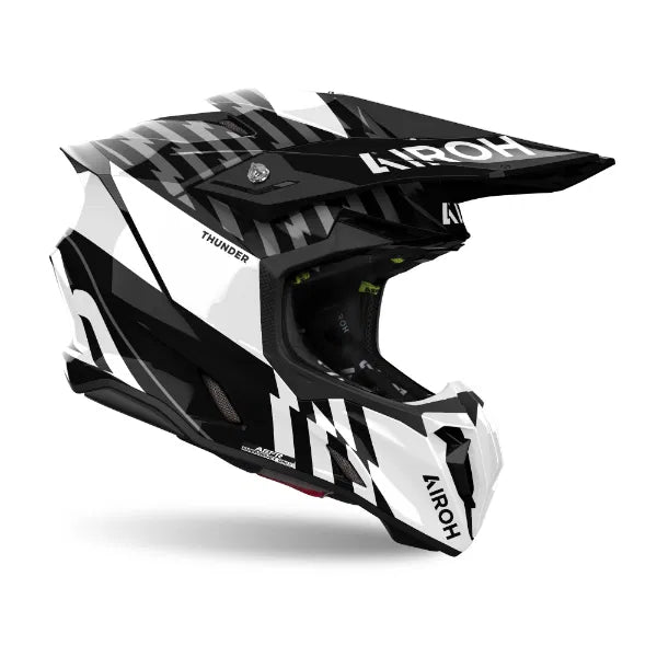 Airoh Twist 3 Thunder Black/White Gloss MX Helmet - ACE Race Shop