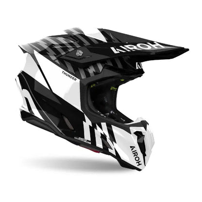 Airoh Twist 3 Thunder Black/White Gloss MX Helmet - ACE Race Shop