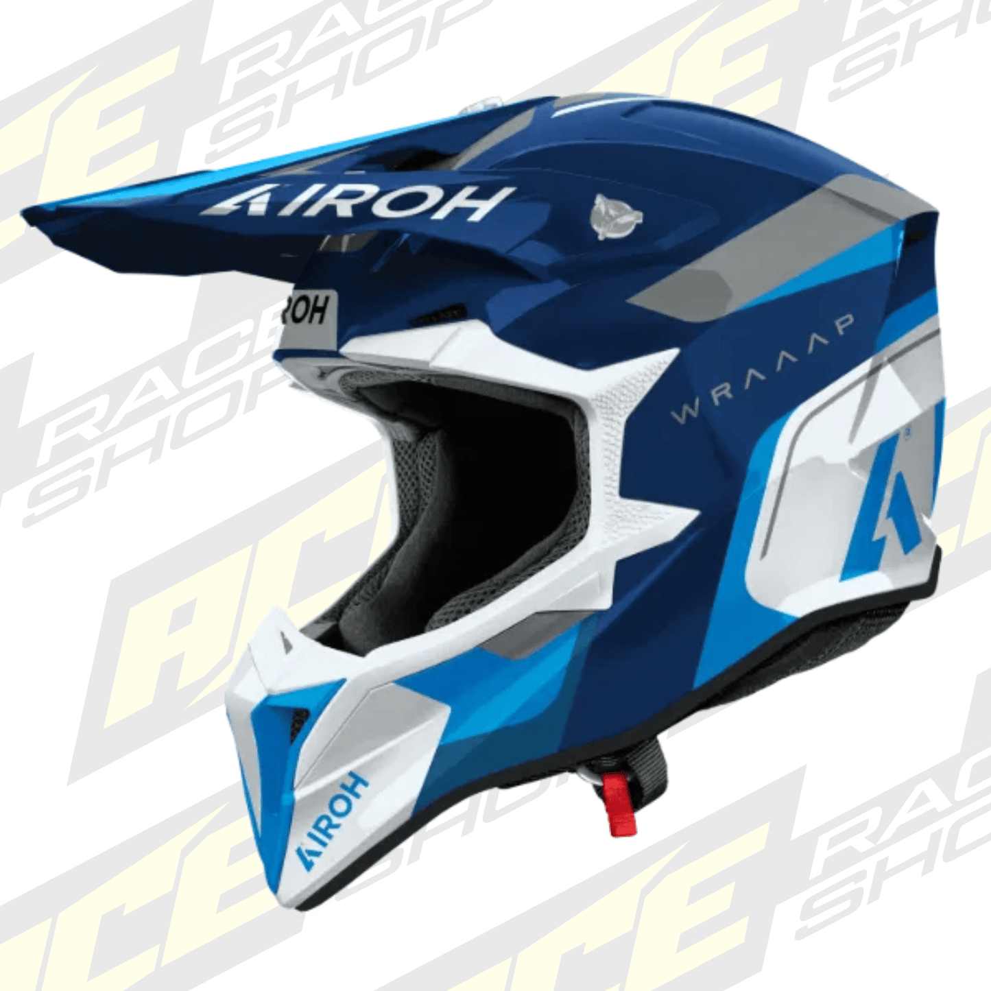 Airoh Wraaap Conquer Blue Gloss MX Motocross/Enduro Helmet - ACE Race Shop