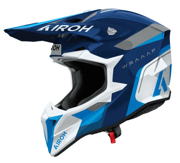 Airoh Wraaap Conquer Blue Gloss MX Motocross/Enduro Helmet - ACE Race Shop