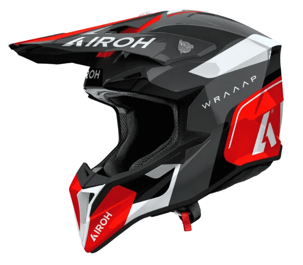 Airoh Wraaap Conquer Red Gloss MX Motocross/Enduro Helmet - ACE Race Shop