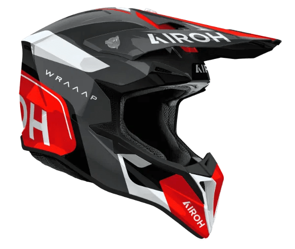 Airoh Wraaap Conquer Red Gloss MX Motocross/Enduro Helmet - ACE Race Shop