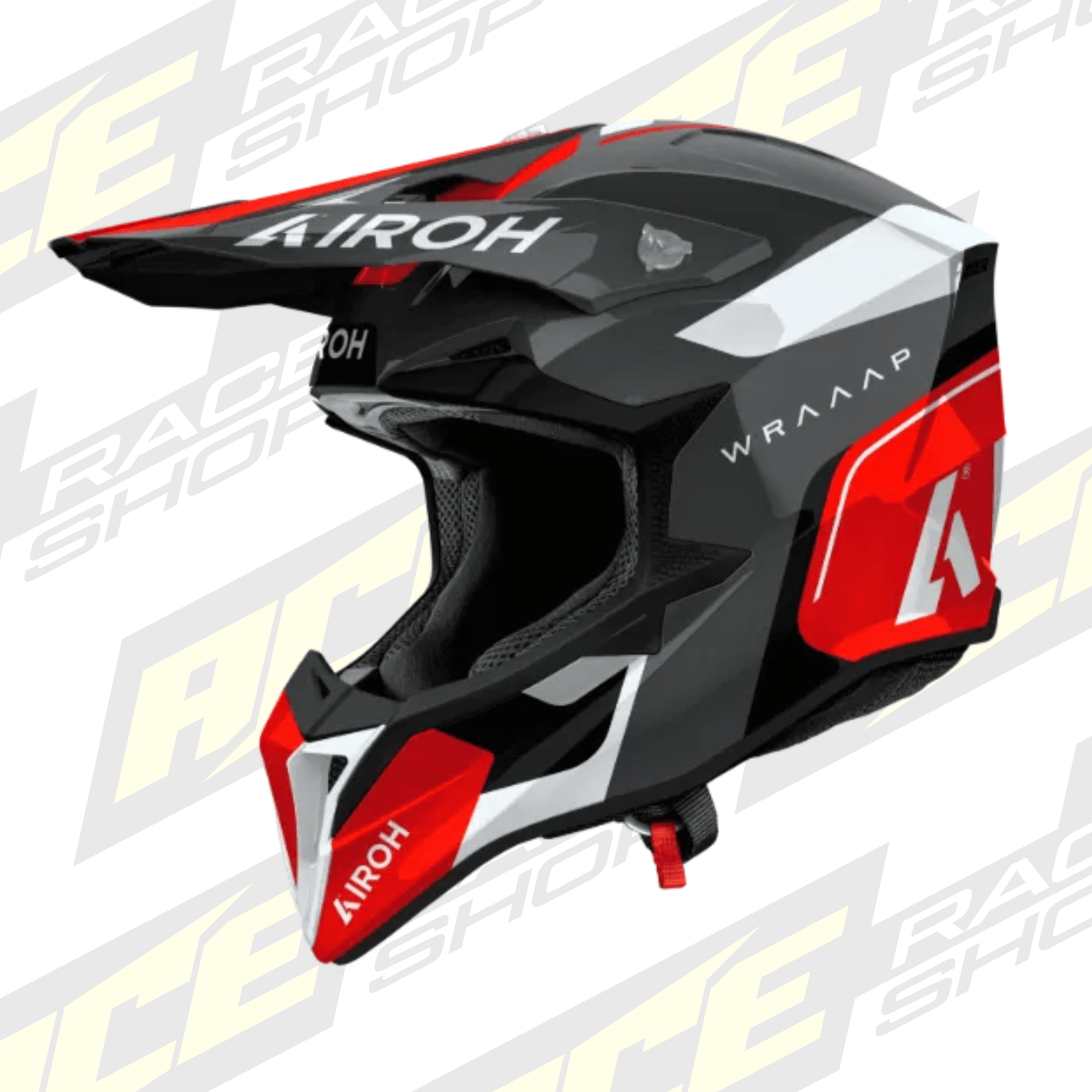 Airoh Wraaap Conquer Red Gloss MX Motocross/Enduro Helmet - ACE Race Shop