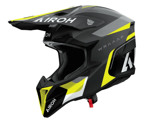 Airoh Wraaap Conquer Yellow Gloss MX Motocross/Enduro Helmet - ACE Race Shop