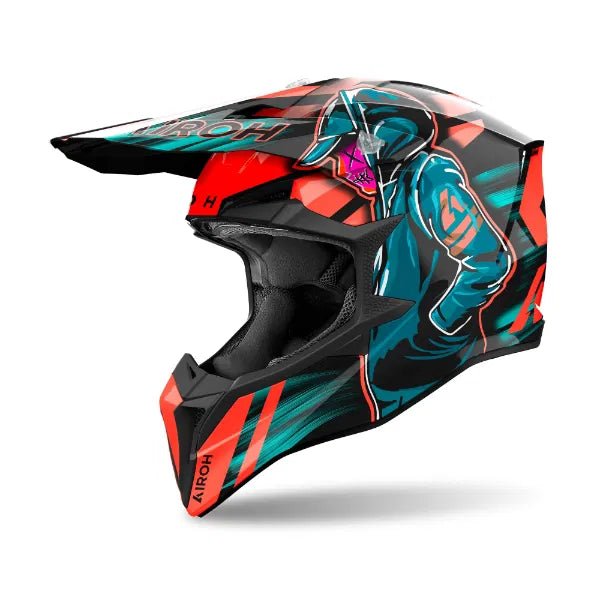 Airoh Wraaap Cyber Orange Gloss MX Helmet - ACE Race Shop