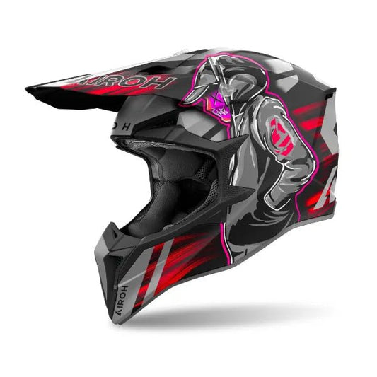 Airoh Wraaap Cyber Red Matt MX Helmet - ACE Race Shop