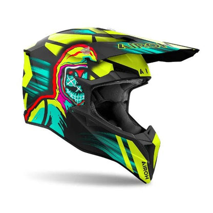 Airoh Wraaap Cyber Yellow Matt MX Helmet - ACE Race Shop