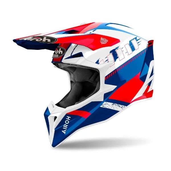 Airoh Wraaap Feel Blue/Red Gloss MX Helmet - ACE Race Shop