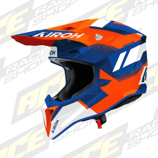 Airoh Wraaap Vision Orange/Blue Gloss MX Motocross/Enduro Helmet - ACE Race Shop