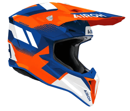 Airoh Wraaap Vision Orange/Blue Gloss MX Motocross/Enduro Helmet - ACE Race Shop