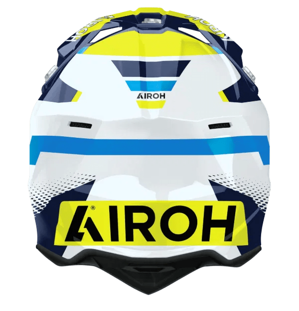 Airoh Wraaap Vision Yellow/Blue Gloss MX Motocross/Enduro Helmet - ACE Race Shop