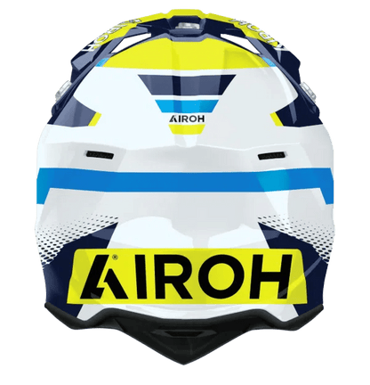 Airoh Wraaap Vision Yellow/Blue Gloss MX Motocross/Enduro Helmet - ACE Race Shop