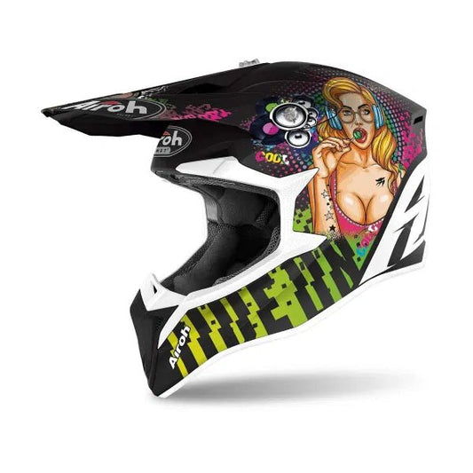 Airoh Wraap Youth Pin Up Matt MX Helmet - ACE Race Shop