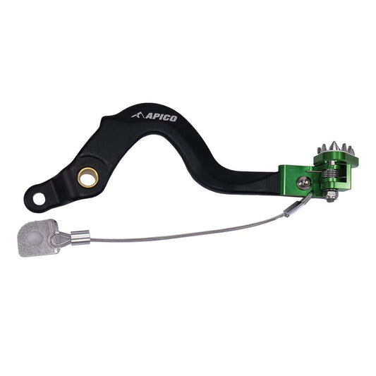 APICO BRAKE PEDAL FORGED KAWASAKI KX125 - 250 88 - 89, KX500 89 - 04 BLACK/GREEN - ACE Race Shop