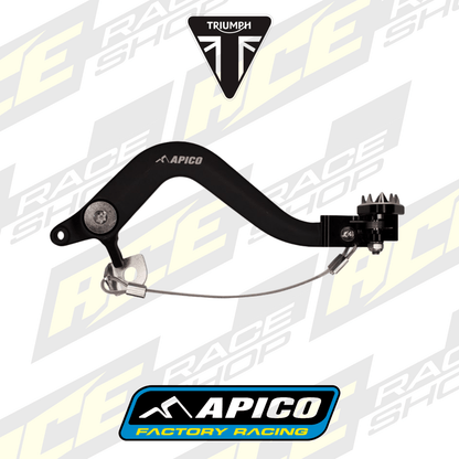 APICO BRAKE PEDAL FORGED TRIUMPH TF250X 24 - 26, TF450X/RC 25 - 26, TF250 - 450E 25 - 26 BLACK/BLACK - ACE Race Shop