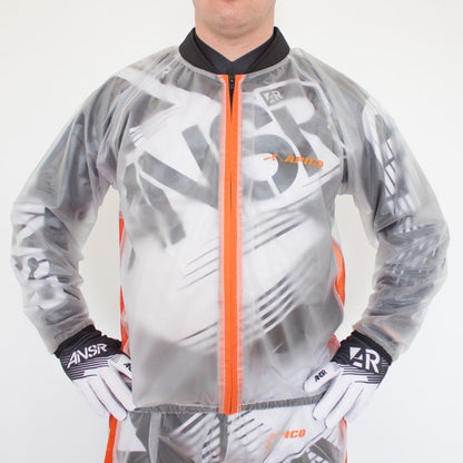 APICO CLEAR MX MOTOCROSS & ENDURO RAIN JACKET CLEAR/FLUORESCENT ORANGE - ACE Race Shop