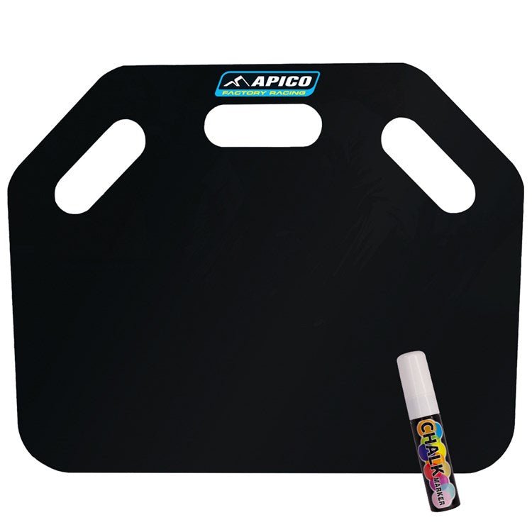 APICO FACTORY RACING PIT BOARD BLACK (INC WHITE 15MM TIP DRY WIPE MARKER PEN) - ACE Race Shop