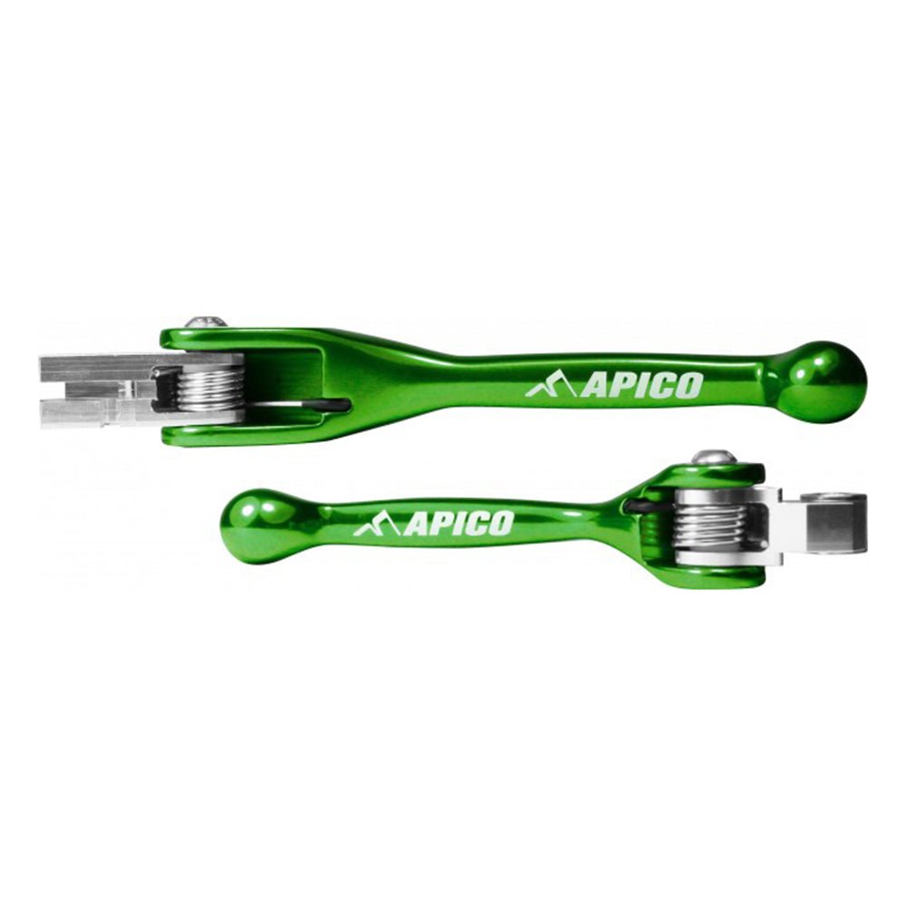 APICO FLEXI LEVER (PAIR) KAW/YAM KX250F/450F 04 - 12, YZ125/250 01 - 07, YZ250F 01 - 06 GREEN (R) - ACE Race Shop