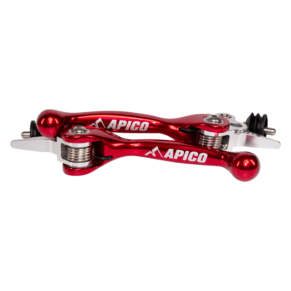 APICO FLEXI LEVER (PAIR) KTM/HQV/GAS SX/TC/MC 65 - 85 14 - 23, F - RIDE 14 - 20 RED (R) - ACE Race Shop
