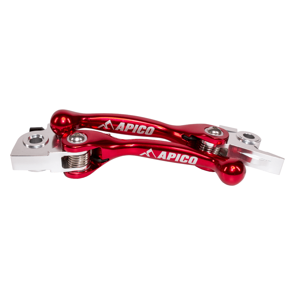 APICO FLEXI LEVER (PAIR) KTM/HQV/GAS/SHER/TM SX/SX - F/EXC/EXC - F 250 - 500 14 - 23, SX125 - 150 16 - 23 RED (R) - ACE Race Shop