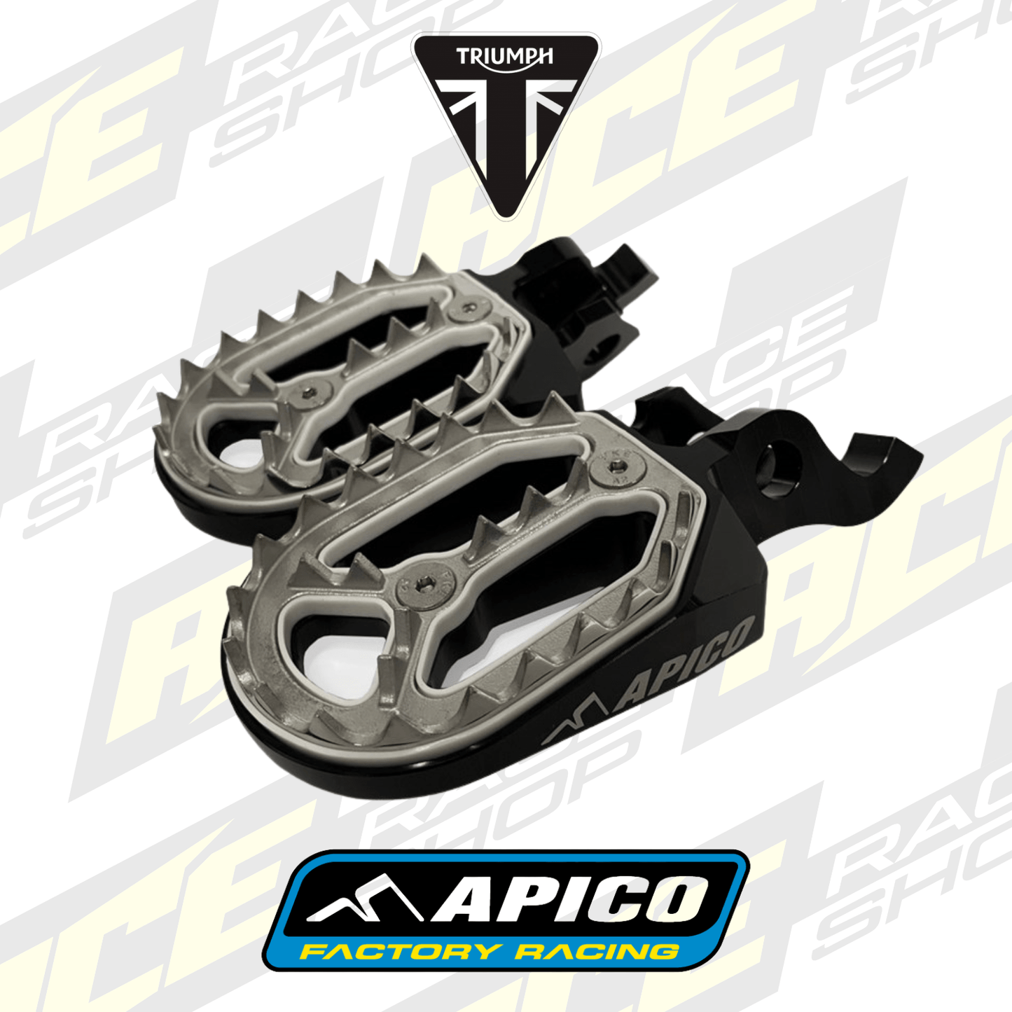 APICO FOOT PEG PRO - BITE TRIUMPH TF250X 24 - 26, TF450X/RC 25 - 26, TF250 - 450E 25 - 26 - ACE Race Shop