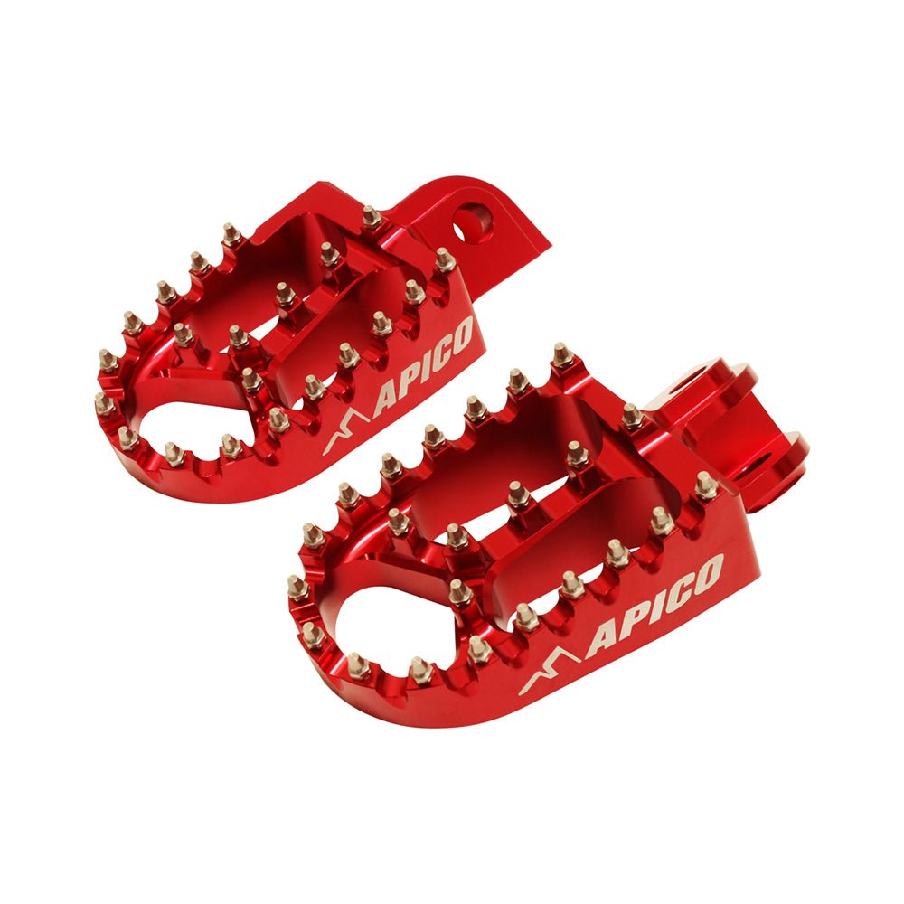 APICO FOOT PEG XTREME HONDA CR125 - 250 02 - 07, CRF150R 07 - 23, CRF250R/X/RX 04 - 23, CRF450R/X/RX 02 - 23 RED - ACE Race Shop