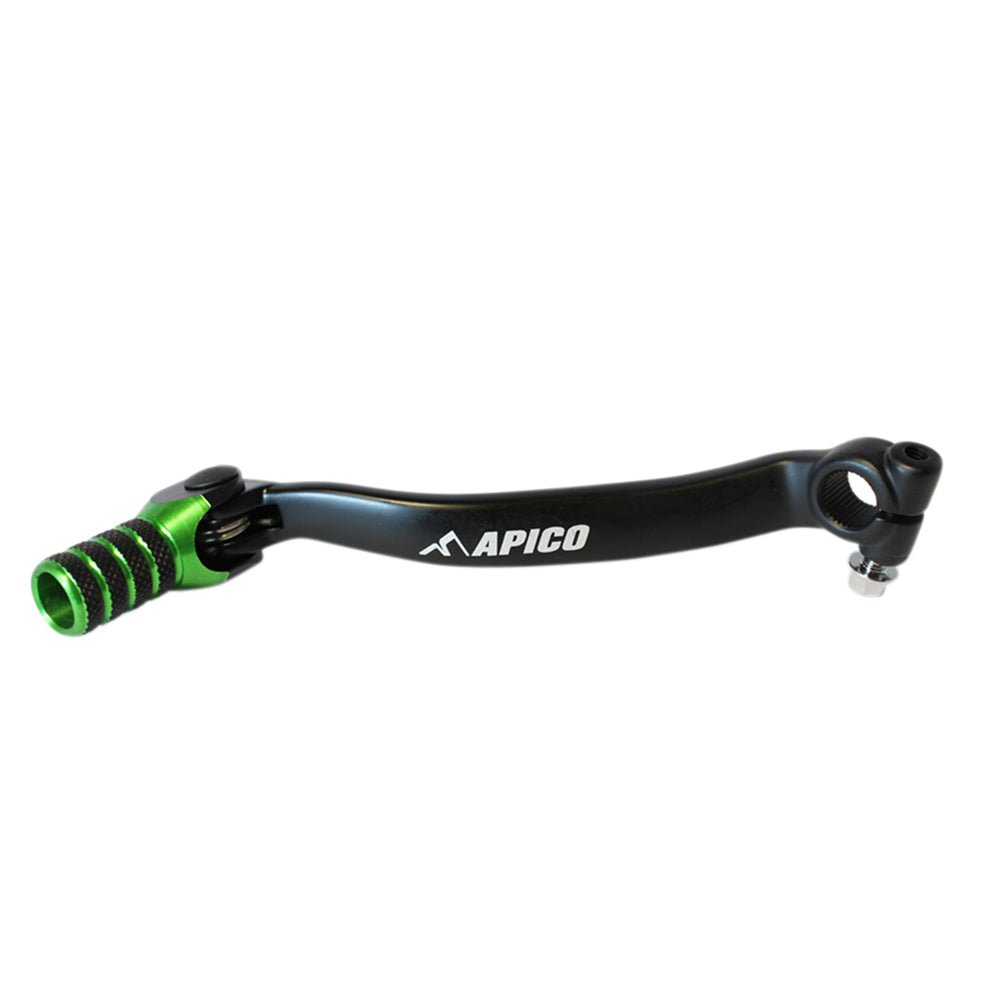 APICO GEAR PEDAL ELITE KAWASAKI KX250F 09 - 23, KX250XC 21 - 23 BLACK/GREEN - ACE Race Shop