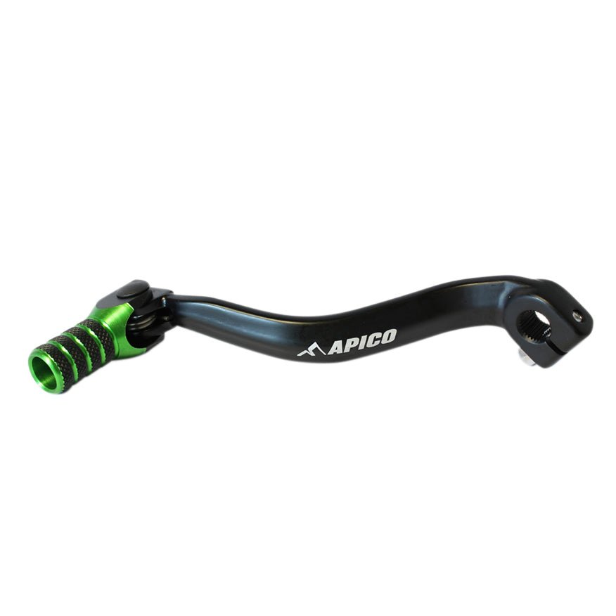 APICO GEAR PEDAL ELITE KAWASAKI KX80 81 - 00, KX85 - 112 01 - 23 BLACK/GREEN - ACE Race Shop