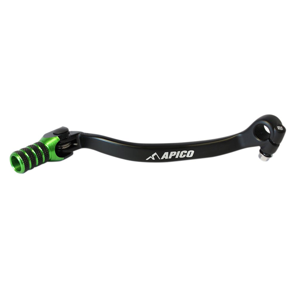 APICO GEAR PEDAL ELITE KAWASAKI/SUZUKI KX250F 04 - 05, RM - Z250 04 - 06 BLACK/GREEN - ACE Race Shop