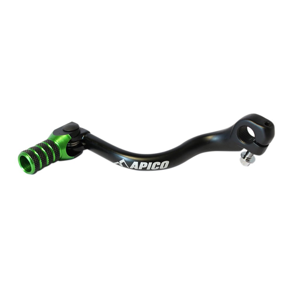 APICO GEAR PEDAL FORG KAWASAKI KX125 94 - 02, KX250 94 - 08, KX500 94 - 04 BLACK/GREEN - ACE Race Shop