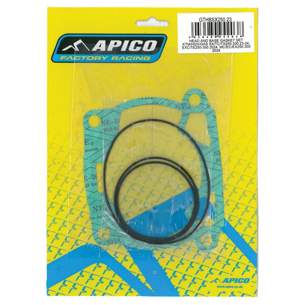 APICO HEAD AND BASE GASKET SET KTM/HQV/GAS SX/TC/TX250 - 300 23 - 24, EXC/TE250 - 300 2024, MC/EC/EX250 - 300 2024 (R) - ACE Race Shop