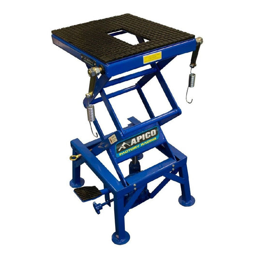 APICO HYDRAULIC SCISSOR LIFT BIKE STAND BLUE - ACE Race Shop