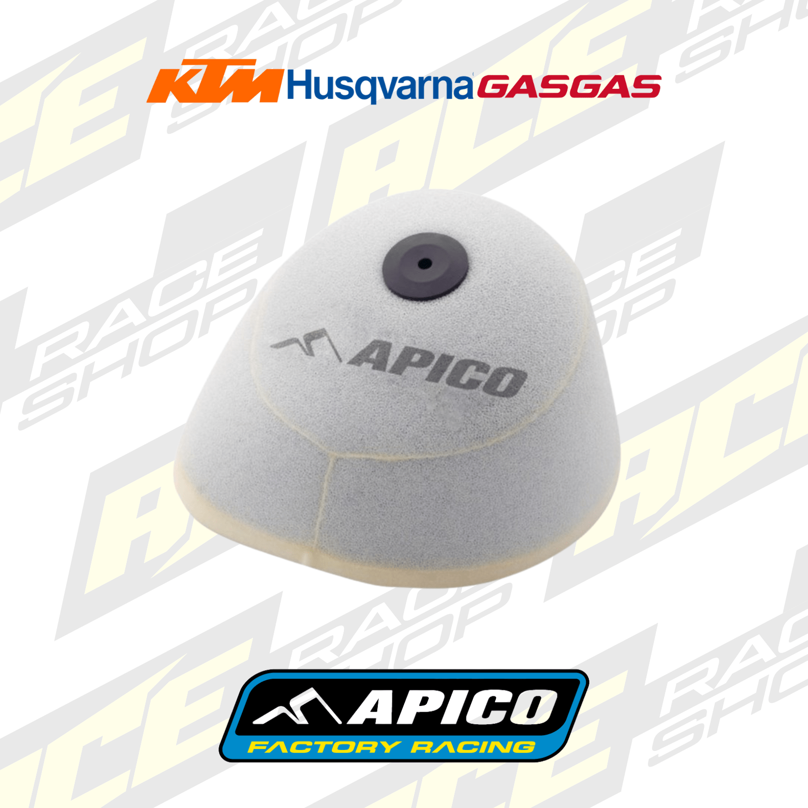 APICO NON - OILED AIR FILTER FOR KTM/HUS/GAS SX60 - 65 97 - 23, TC65 17 - 23, MC65 21 - 23 - ACE Race Shop