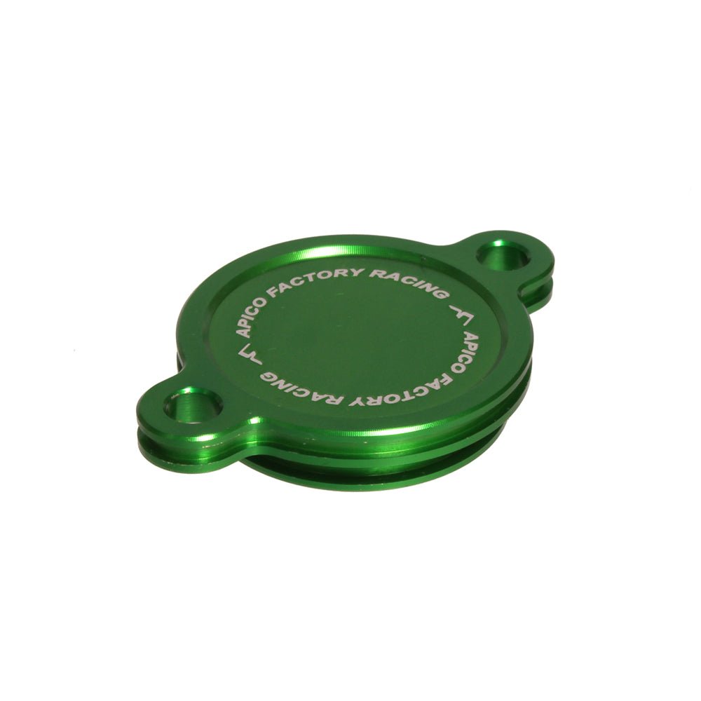 APICO OIL FILTER COVER KAWASAKI KX450F 19 - 23, KX450XC 21 - 23 GREEN - ACE Race Shop